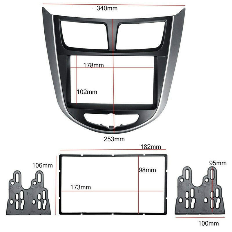 [Australia - AusPower] - Mhakrl Car Center Stereo Audio Radio DVD GPS Plate Panel Frame Fascias Replacement Fit For Hyundai i-25 Accent Solaris Verna 2010+, for DODGE Attitude 2011+ 2 Din Dash Trim Kit 