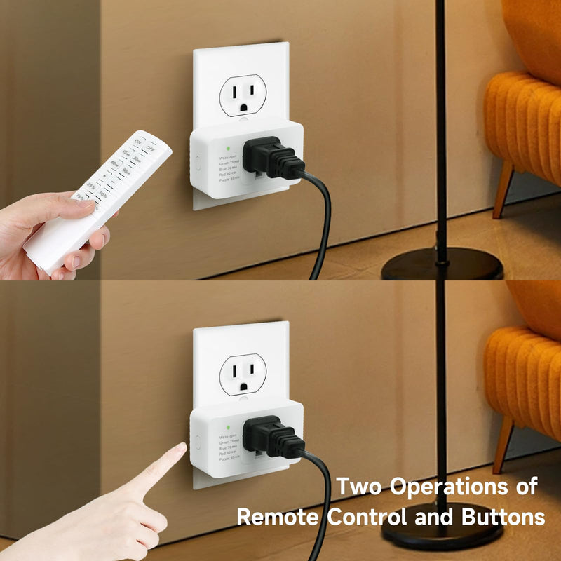 [Australia - AusPower] - Indoor dimmer and Timer switches for led Lights, Remote Control Light dimmer Switch Plug in,100FT Range for Dimmable Bulb/Table Lamp String Lights 90V-120V 