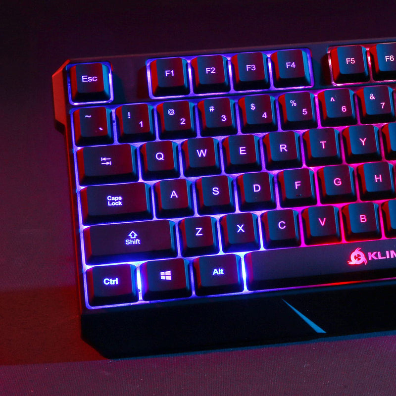 [Australia - AusPower] - KLIM Chroma Gaming Keyboard Wired USB + New 2022 Version + Durable, Ergonomic, Waterproof, Silent Keyboard + 2 ms Response Time + Backlit Keyboard for PC Mac PS4 PS5 Keyboard + Black 