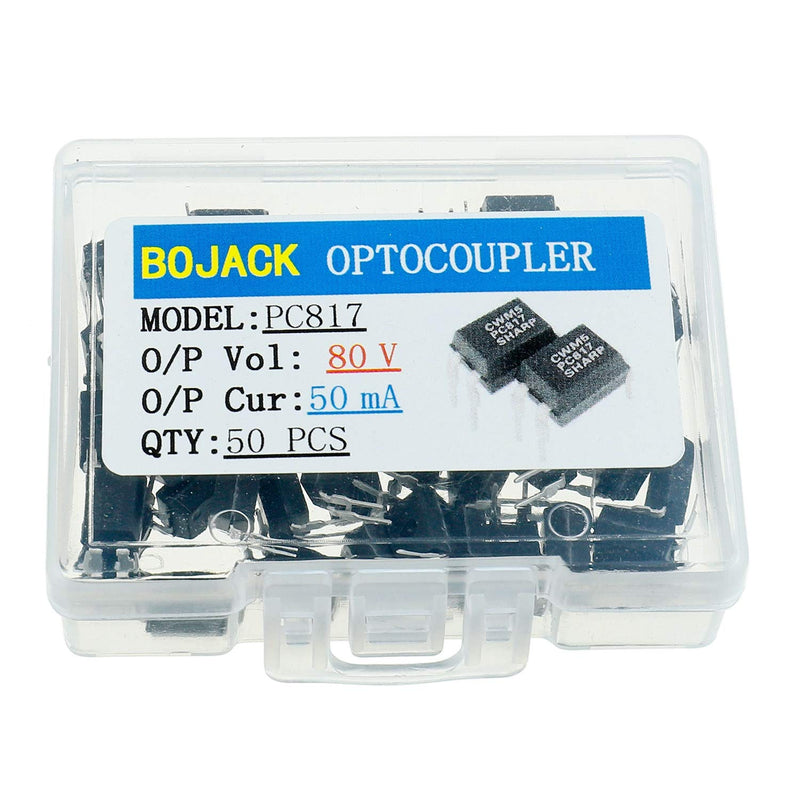 [Australia - AusPower] - BOJACK PC817 OPTOCOUPLER DIP Installation PC817C 2.54 mm Pitch 4-pin DIP-4 (Pack of 50 pcs) 