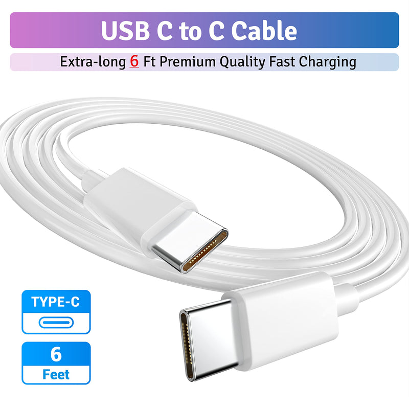 [Australia - AusPower] - iPad Charger 20W USB C Fast Charger Cable【6.6ft】 Compatible for 2021/2020/2018 iPad Pro 12.9 Gen 5/4/3, iPad Pro 11 Gen 3/2/1, iPad Air 4,Samsung Galaxy S21,S20, Pixel 5/3XL PD 3.0 Charger (2Pack) 