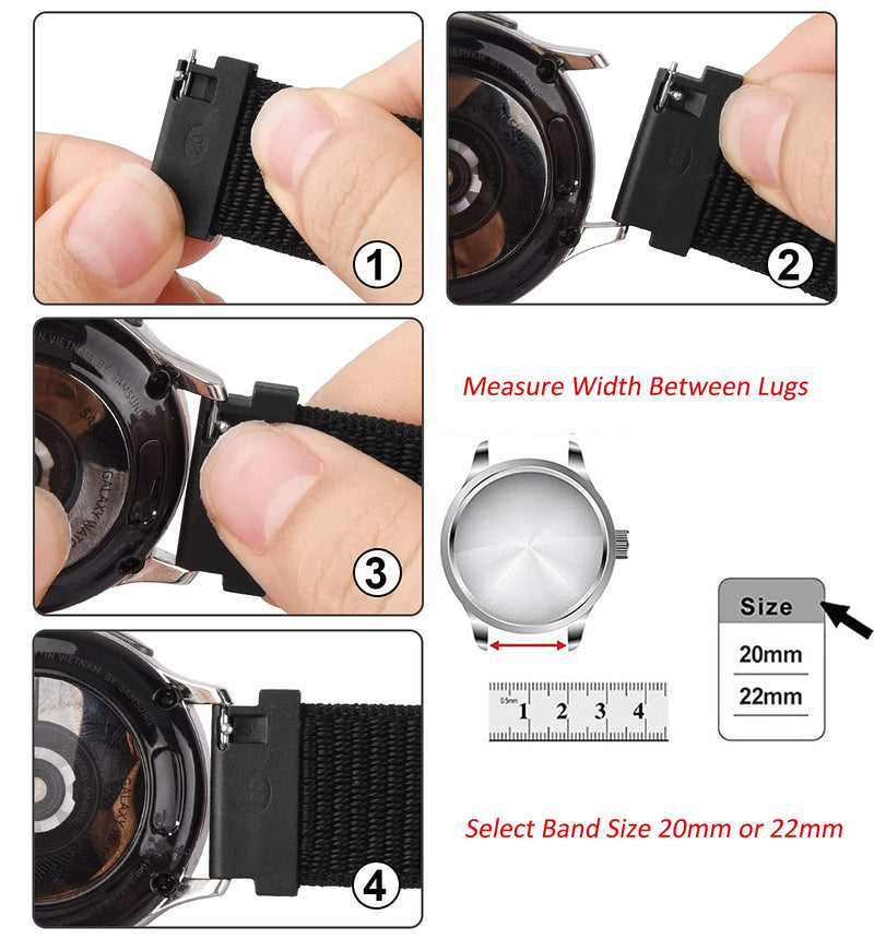 [Australia - AusPower] - Nylon Velcro Elastic Smart Watch Bands Compatible with Samsung Galaxy Garmin Amzfit Gizmo 20mm 22mm Sport Replacement Strap for men women 3Packs-Pink Sand / Purple / Plum watch lugs width:22mm 