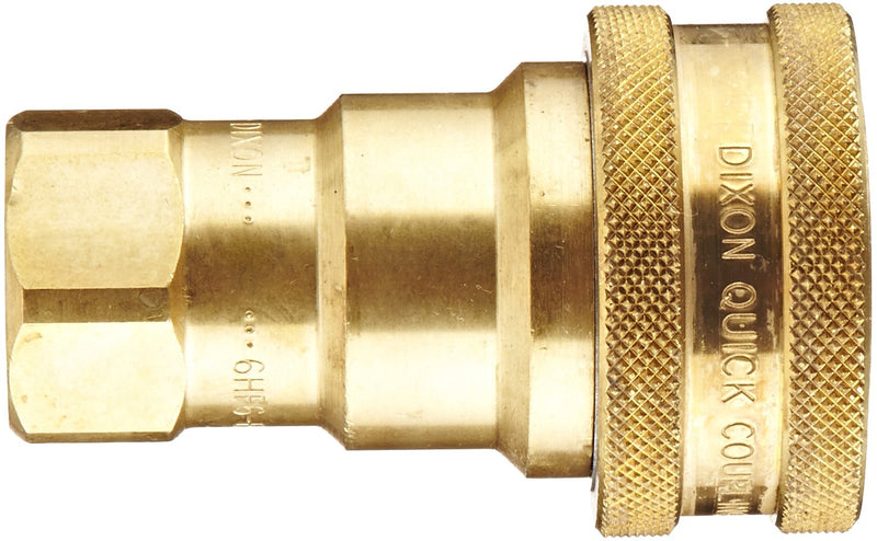 [Australia - AusPower] - Dixon Valve 6HF6-B Brass ISO-B Interchange Hydraulic Fitting, Coupler, 3/4" Coupling x 3/4" - 14 NPTF Female Thread 
