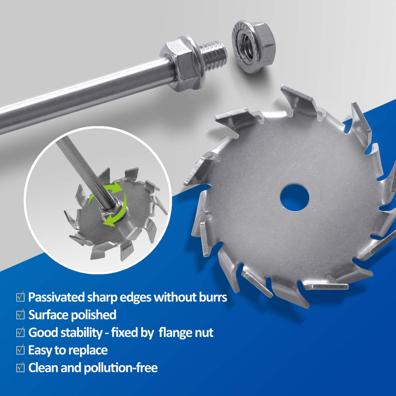 [Australia - AusPower] - Dispersing Disc Dispersion Impeller - Stainless Steel Dispersing Machine Blade Paddle, 8x300mm Rod with 3cm and 6cm Disc 3mm and 6mm disc 