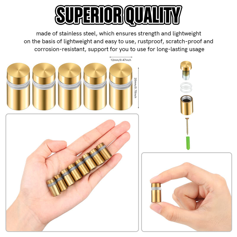 [Australia - AusPower] - 8 Sets Stainless Steel Standoff Screws Advertising Standoff Mount Metal Standoff Hardware Wall Sign Mounting Hardware for Hanging Acrylic Picture Frame (1/2 x 0.79 Inch) 1/2 x 0.79 Inch 