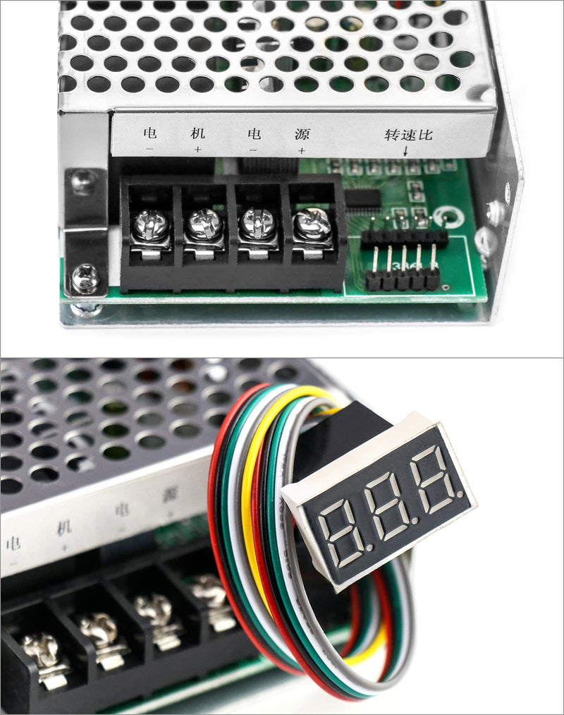 [Australia - AusPower] - QWORK Motor Speed Controller PWM, DC10-55V/60A Stepless DC Motor Speed Controller with Adjustable Potentiometer and LED Display, 1 Pack 