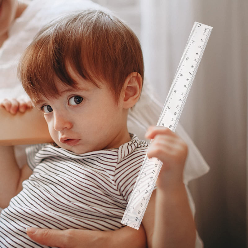 [Australia - AusPower] - 40 PCS Clear Plastic Rulers, Clear Ruler for School, Office, Home, Plastic Ruler Straight Ruler（12inch/30cm） 