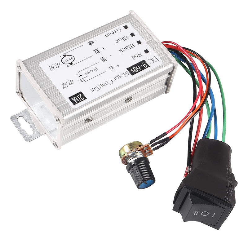 [Australia - AusPower] - UMLIFE 2PCS DC Motor Speed Controller 9-60V Forward/Reverse High Power PWM Control Switch Motor Speed Regulator DC 12V 24V 36V 48V 60V 20A 1200W 