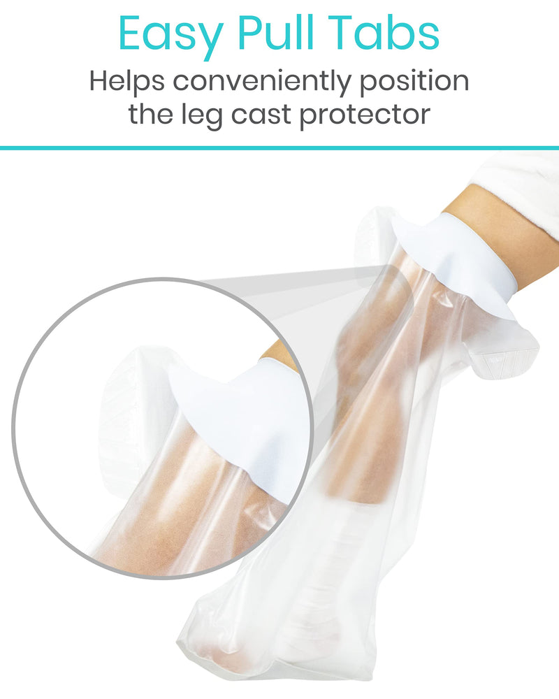 [Australia - AusPower] - Vive Waterproof Cast Cover For Leg - Shower Cast Cover Leg, Anti-Slip, Sealed, Watertight Cast Cover - Broken Foot, Ankle, Knee, Toe, Adult, Reusable - Cast And Bandage Protector, Submersible Seal 