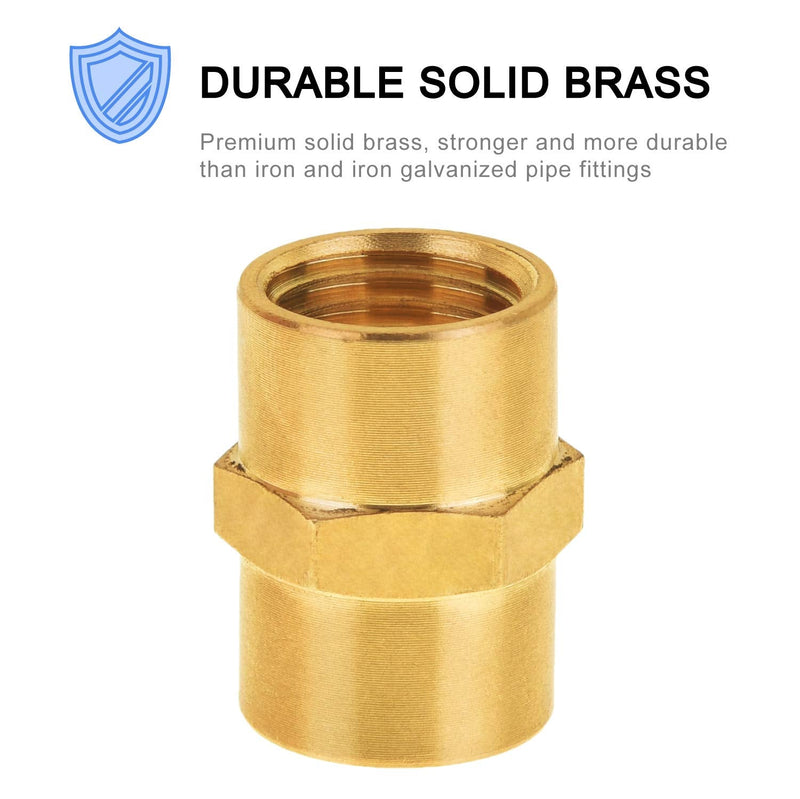 [Australia - AusPower] - Air Hose Fittings, SUNGATOR Brass Pipe Fitting, Coupling 1/4" x 1/4" NPT Female Pipe Air Fittings (12-Pack) 12 