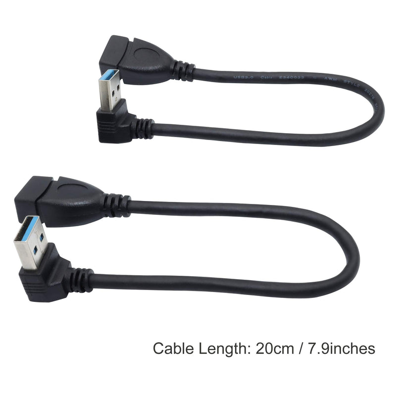 [Australia - AusPower] - Male to Female Extension Cable - 2Pack USB 3.0 A-Male to A-Female Adapter Cord 7.9inches (20cm) 