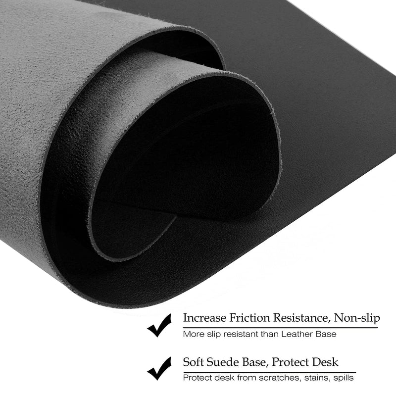 [Australia - AusPower] - Leather Desk Mat,Desk Pad,Desktop mat,Waterproof Desk Mat for Desktop, Desk Mat for Keyboard and Mouse,Leather Mouse Pad Protector for Office and Home,30"x 14" Leather-black 