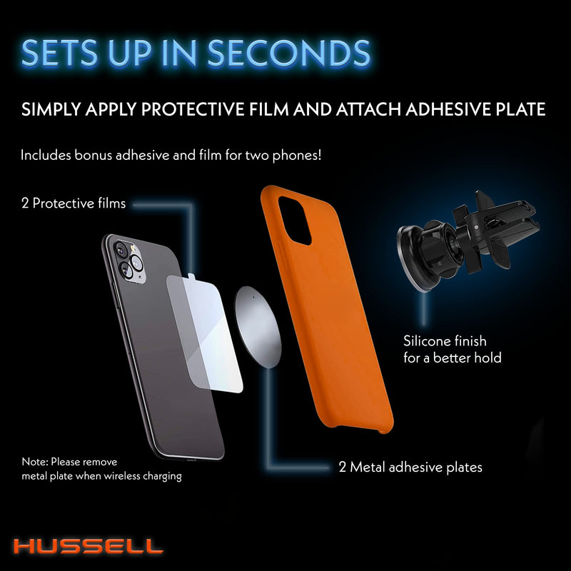 [Australia - AusPower] - ﻿﻿Hussell Magnetic Phone Mount for Car - Dashboard Air Vent Magnet Holder for Cell Phone w/ 360-Degree Rotation Compatible with iPhone & Android Devices 