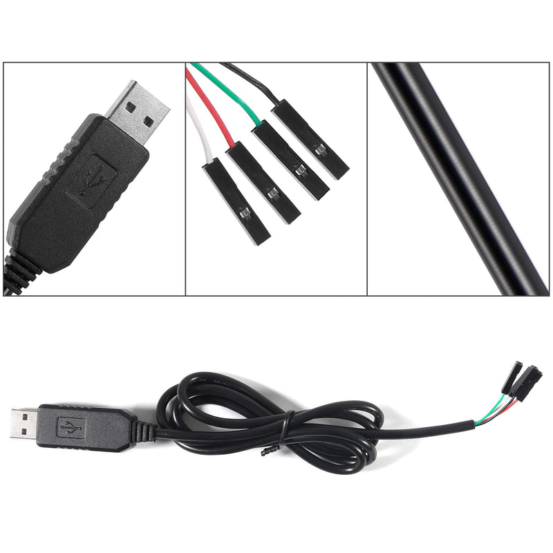 [Australia - AusPower] - 2Pack PL2303 PL2303HX USB to TTL Serial Adapter 3.3V Debug Cable, USB to RS232 TTL Converter 4 Pin Female Socket for Ar-duino Download Cable (PL2303HX Cable) 