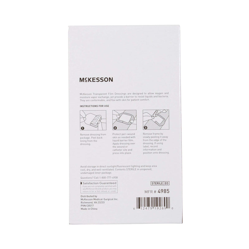 [Australia - AusPower] - McKesson Transparent Film Dressing, Sterile, Frame Delivery, 2 3/8 in x 2 3/4 in, 100 Count, 1 Pack 