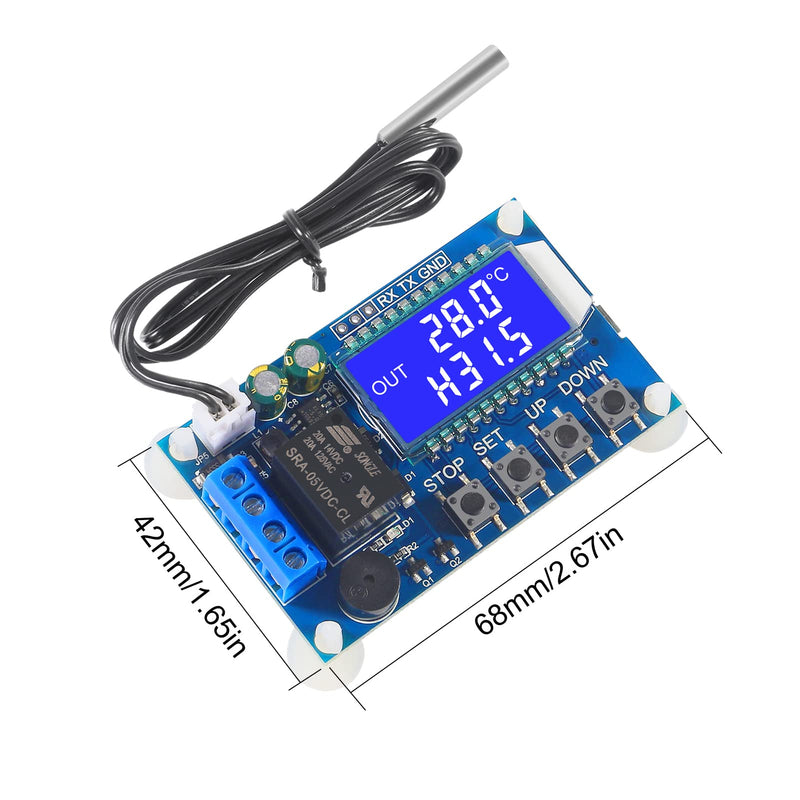 [Australia - AusPower] - ACEIRMC 2pcs XY-T01 Electronic Temperature Controller, DC 6 - 30V 24V Digital Temperature Control Module -50°C to 100°C Digital Thermostat Temperature Control Switch Boards with Waterproof NTC Probe 