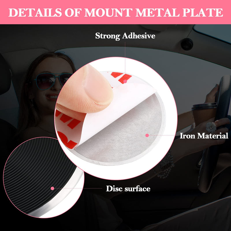 [Australia - AusPower] - 8 Pieces Mount Metal Plate for Phone Car Magnetic Mount Disc Universal Metal Plate Adhesive Sticker Replacement Magnet Patch for Magnetic Car Mounts, Cell Phone, Tablet Holder (Black, Rose Gold) Black, Rose Gold 