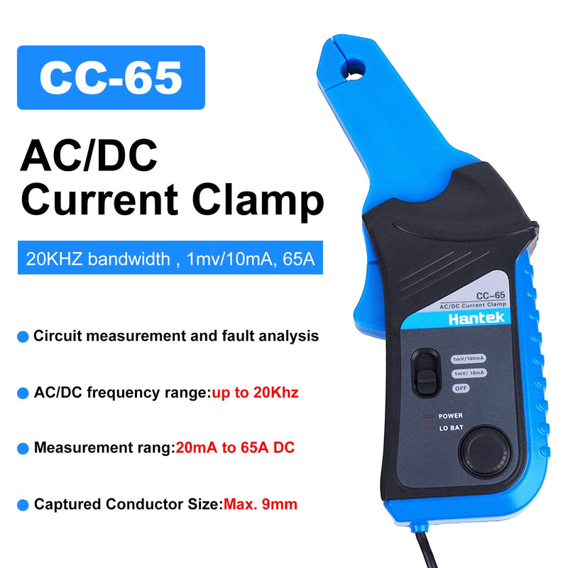 [Australia - AusPower] - Hantek CC-65 AC/DC Multimeter Current Clamp Meter with BNC Connector Up to 20 kHz 20mA to 65A DC 
