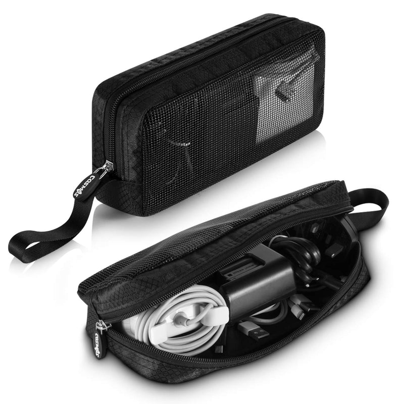[Australia - AusPower] - CM Travel Cable Organizer Case Bag Portable Computer Accessories Zipper Mesh Pouch Bag for Holding Laptop Mouse, Power Bank, USB, Adapter, Charger, Cellphone and Cosmetics 