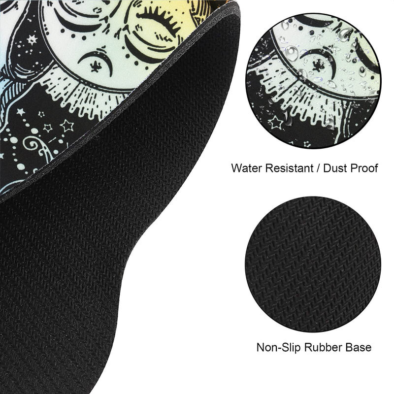 [Australia - AusPower] - ArtSo Ergonomic Mouse Pad with Wrist Rest Support, Memory Form Non-Slip Rubber Base Mousepad for Home, Office, Easy Typing & Pain Relief, Mandala Sun Face 