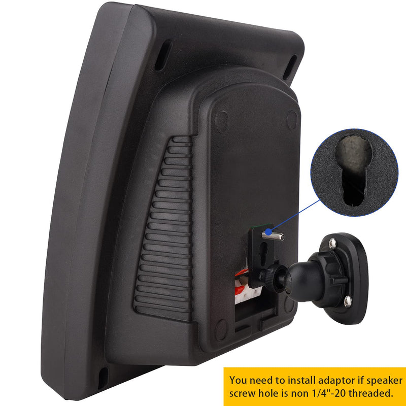 [Australia - AusPower] - Mippko 2 Pack Speaker Wall Mount Holder for 1/4"-20 Threaded Keyhole,2 Pack Adaptors Compatible with Non 1/4"-20 Threaded Screw Holes,360°Rotation Adjustment Aluminum Alloy Mount,Black With Adapter 