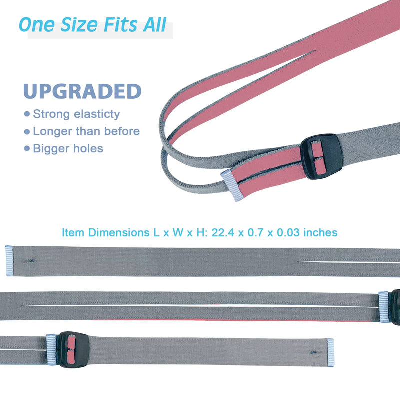 [Australia - AusPower] - Airfit P10 / N30 Headgear Strap Upgraded CPAP Mask Replacement Straps Fully Adjustable Design Quickfit Elastic Fit for Resmed P10 / N30 Nasal Pillow System - Pink//Grey (2-Pack) Pink/Gray 