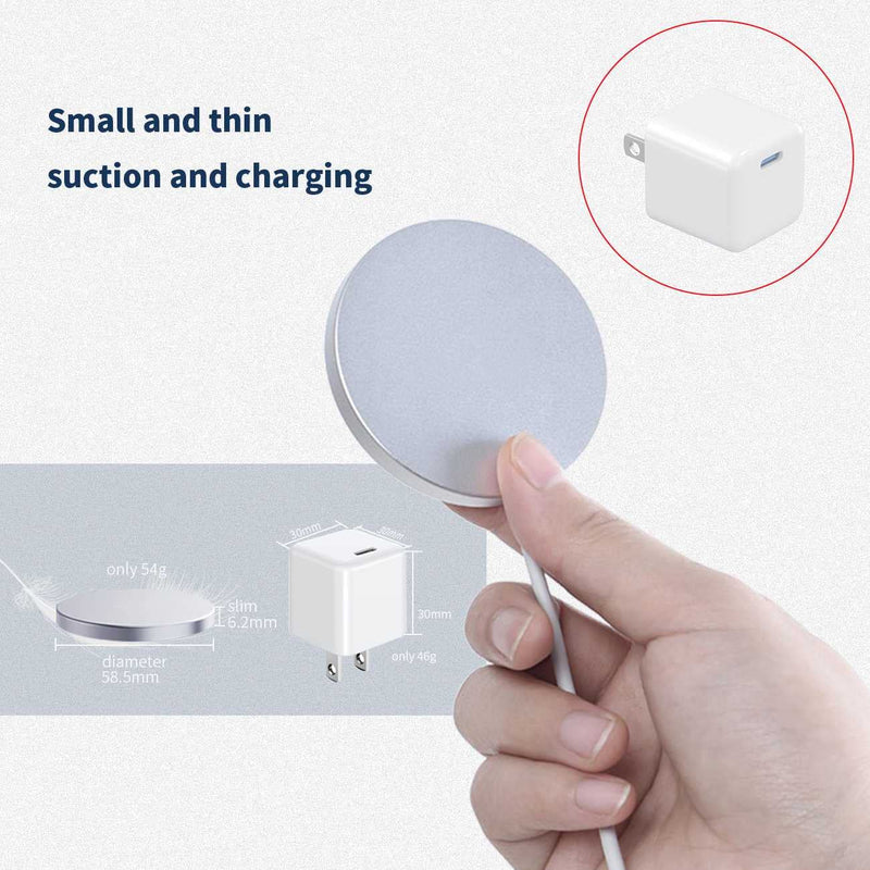 [Australia - AusPower] - Magnetic Wireless Charger, 15W Fast Wireless Charging Pad with 20W Mini USB-C PD Adapter, Compatible with MagSafe Charger for iPhone 13 Pro Max/13Pro/13/13Mini/12Pro Max/12Pro/12/12Mini, AirPods Pro 