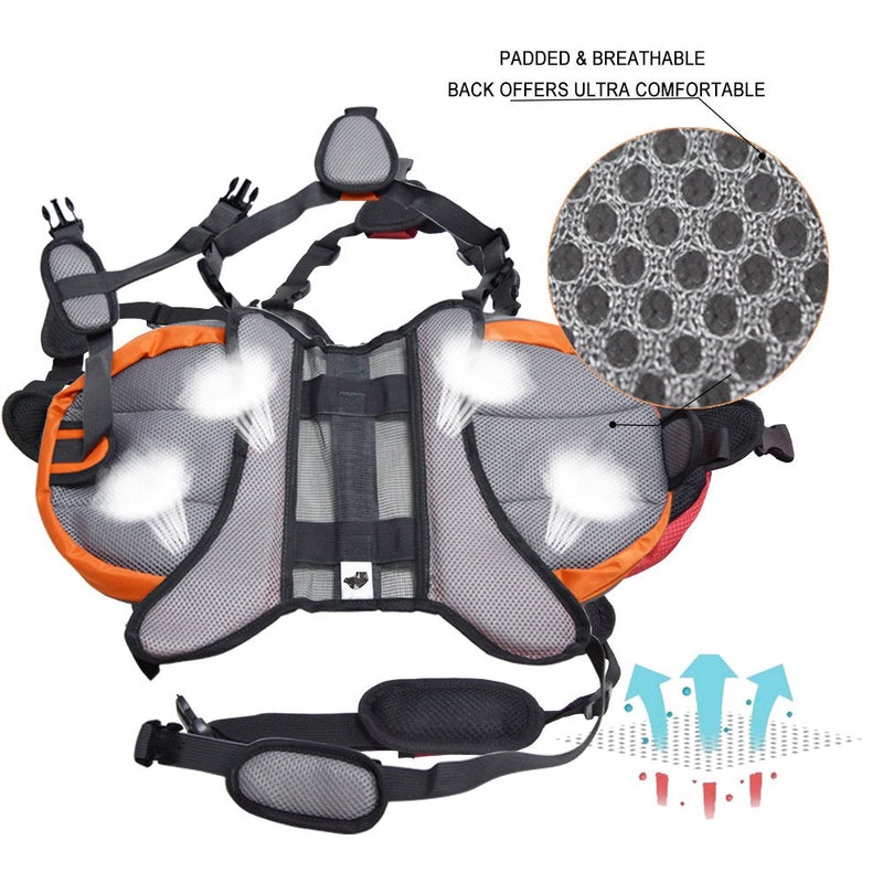 [Australia - AusPower] - Lifeunion Adjustable Service Dog Supply Backpack Saddle Bag for Camping Hiking Training Black Small 