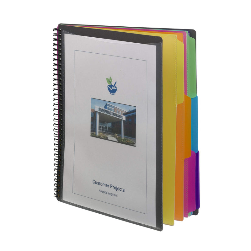 [Australia - AusPower] - Smead 12 Pocket Poly Project Organizer, Letter Size, 1/3-Cut Tab, Gray with Bright Colors (89207) 