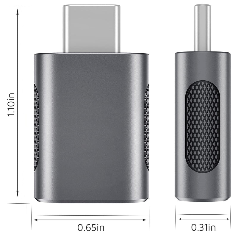 [Australia - AusPower] - Upgrade 10Gbps USB C to USB 3.0 OTG Adapter (4 Pack), AuviPal USB Type C Male to USB A Female, Thunderbolt 4/3 to USB Converter for MacBook Pro/Air, iPad, iMac and More Type C Devices - Space Grey 
