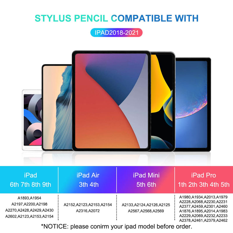 [Australia - AusPower] - Stylus Pen for iPad Pencil with Palm Rejection,Compatible with Apple iPad (2018-2021) iPad Pro (11/12.9 Inch),iPad 6/7/8th Gen,iPad Mini 5th Gen,iPad Air 3rd/4th Gen for Precise Writing/Drawing WHITE 
