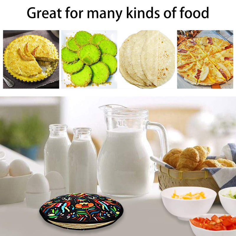 [Australia - AusPower] - VNOM Tortilla Warmer Pouch 12 Inch Insulated & Microwaveable Fabric Tortilla Keeper Holder Keeps Warm for Corn Flour Taco Pizza Bread up to One Hour,Black Black 2 