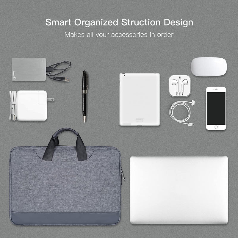 [Australia - AusPower] - 13.5 15 Inch Laptop Case, Men Women Laptop Bag Sleeve with Electronics Organizer for Dell Inspiron 13, Surface Laptop 3/2 13.5, HP Pavilion x360/EliteBook 840 14, Lenovo ThinkPad X1 Carring Bag, Gray 13.5-15 Inch 