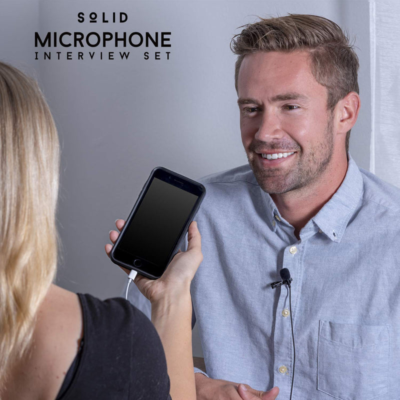 [Australia - AusPower] - Clip On Lavalier Lapel Microphone 2 Pack Set - iPhone & Android Compatible 