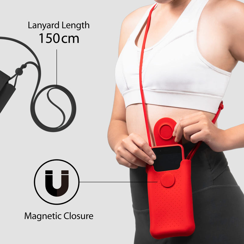 [Australia - AusPower] - Bone Crossbody Cell Phone Purse, Phone Lanyard with Adjustable Crossbody Shoulder Strap, Crossbody Phone Bag for Women Black 
