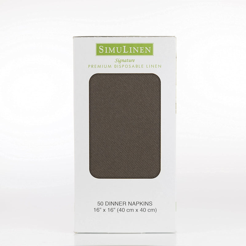 [Australia - AusPower] - Simulinen Colored Disposable Dinner Napkins – Decorative, Linen-Feel, Elegant & Cloth-Like – Brown - Absorbent & Durable - Weddings, Parties and Holidays! – Perfect Size: 16"x16" Box of 50 Chocolate Brown 