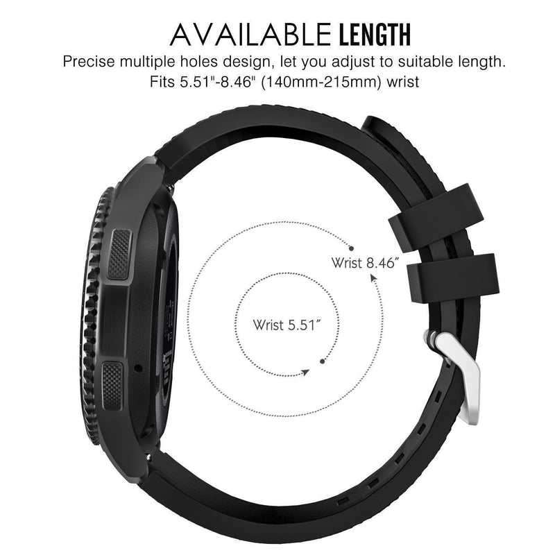 [Australia - AusPower] - Linkshare Replacement for Samsung Galaxy Watch 3 45mm Gear S3 22mm Sport Strap Soft Silicone Band (Gray) Gray 