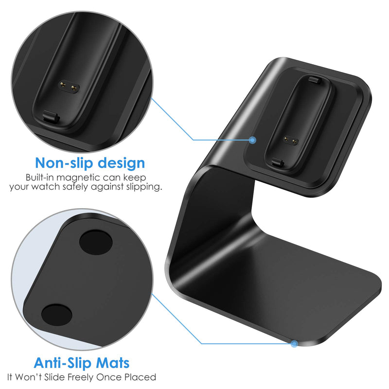 [Australia - AusPower] - CAVN Charger Dock Compatible with Fitbit Inspire 2 (Not for Inspire), Charging Stand with 4.5ft USB Cord Cable Aluminum Replacement Cradle Base Station for Inspire 2 Smartwatch (Black) 