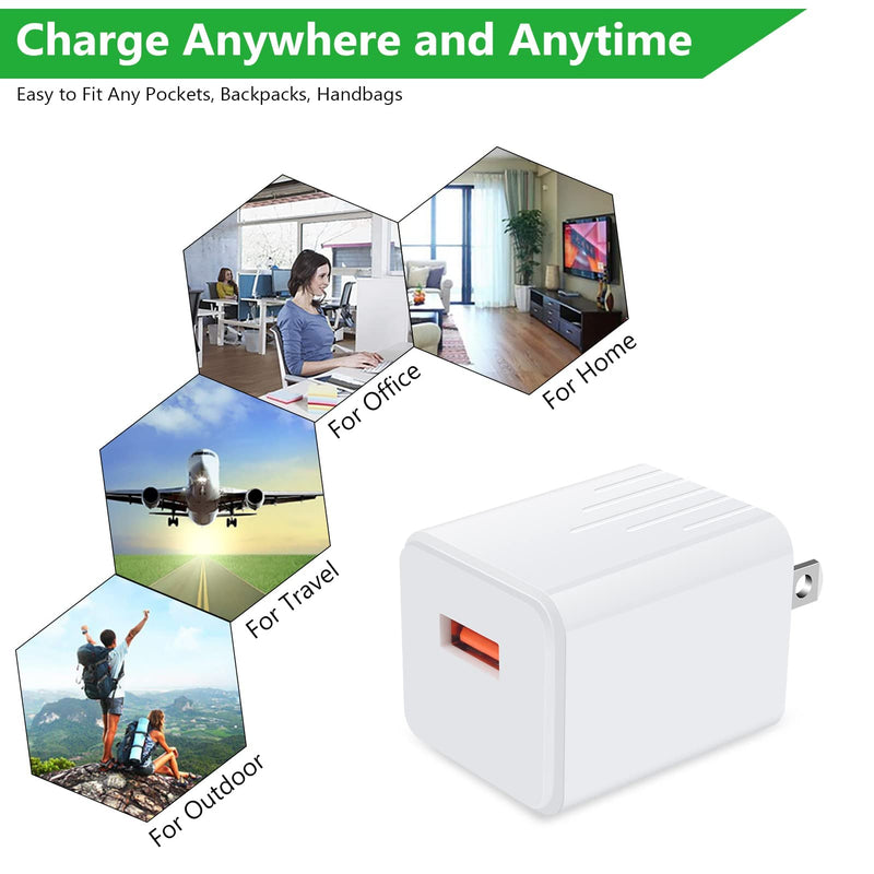 [Australia - AusPower] - 18W 3A Quick Charge 3.0 USB Wall Charger Fast Charging Adapter 3Pack for Samsung Galaxy S22/S21/S21 Ultra/S21 Plus/S20 FE Note 20 Ultra A13 A02S A12 A32 A42 A11 A21 A51 A71 A10E S10 S9 S8 S7 Edge S6 White 