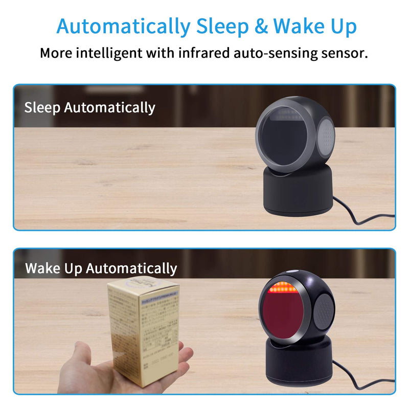 [Australia - AusPower] - 1D 2D QR Desktop Barcode Scanner, Symcode Omnidirectional Hands-Free Automatic USB Barcode Reader Scanner, Capture Barcodes from Mobile Phone Screen, Automatic Image Sensing Barcode Scanner 