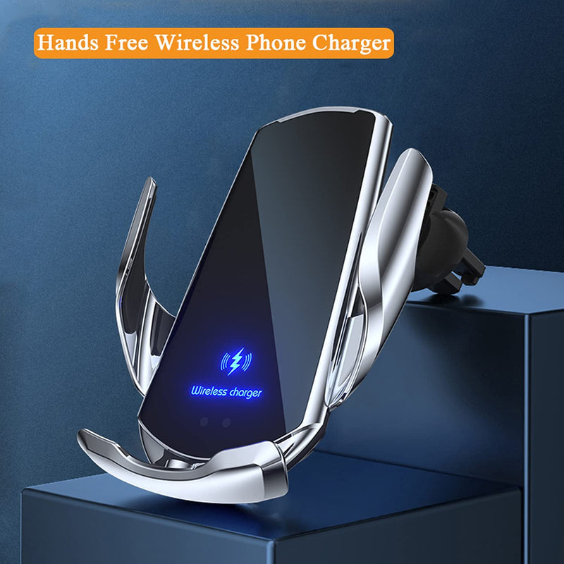 [Australia - AusPower] - Wireless Car Charger YUCNACO Mounted Magnetic Charging Device Qi Fast Car Charging,Air Vent Phone Holder Compatible with iPhone 12/11Pro/11ProMax/XS,Samsung S10/S9/S8/Note10/Note9(Silver) Sliver 