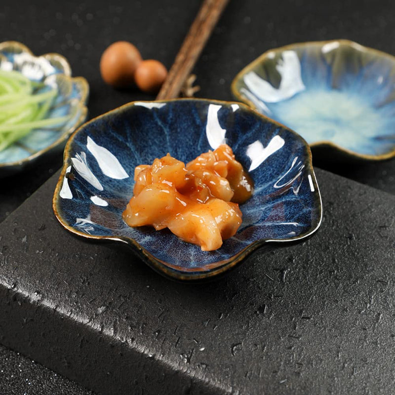 [Australia - AusPower] - Ceramic Spoon Rests Coffee Tea mini flower spoon holder ,2pcs Sauce Dish,Mini Side Seasoning Dish,Sushi Soy Dipping Bowl,Snack serving Dishes Kitchen Coffee Station Décor Coffee Accessories 
