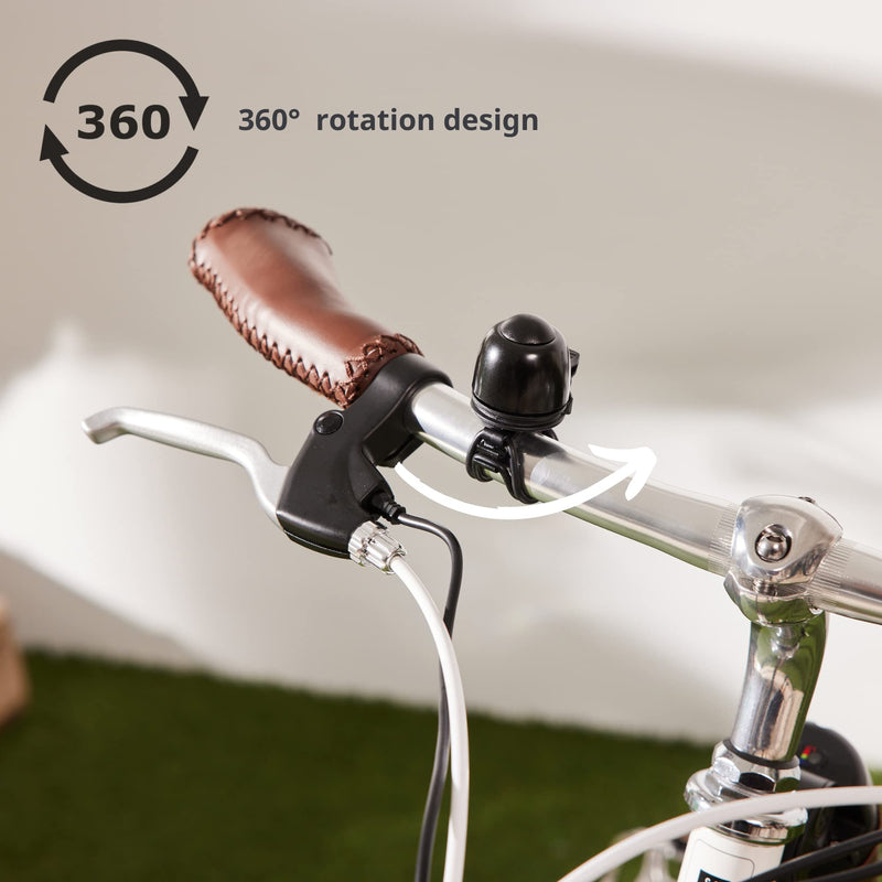 [Australia - AusPower] - N+1 Macaron Brass Bike Bell - Classic Bicycle Bell with Double Sound Ringer for Kid Bikes, Road Bikes, Mountain Bikes, Fits 19.2-31.8mm Handlebars Black 