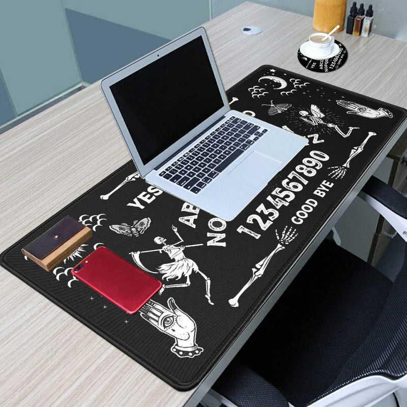 [Australia - AusPower] - Large Gaming Mouse Pad, Long Extended XL Ergonomic Mousepad Desk Pad, Large Rubber Mice Pads Stitched Edges, 31.5'' X 11.8'+ Cup Coaster , Ouija Board Pattern Yu-mouse pad-2-97 