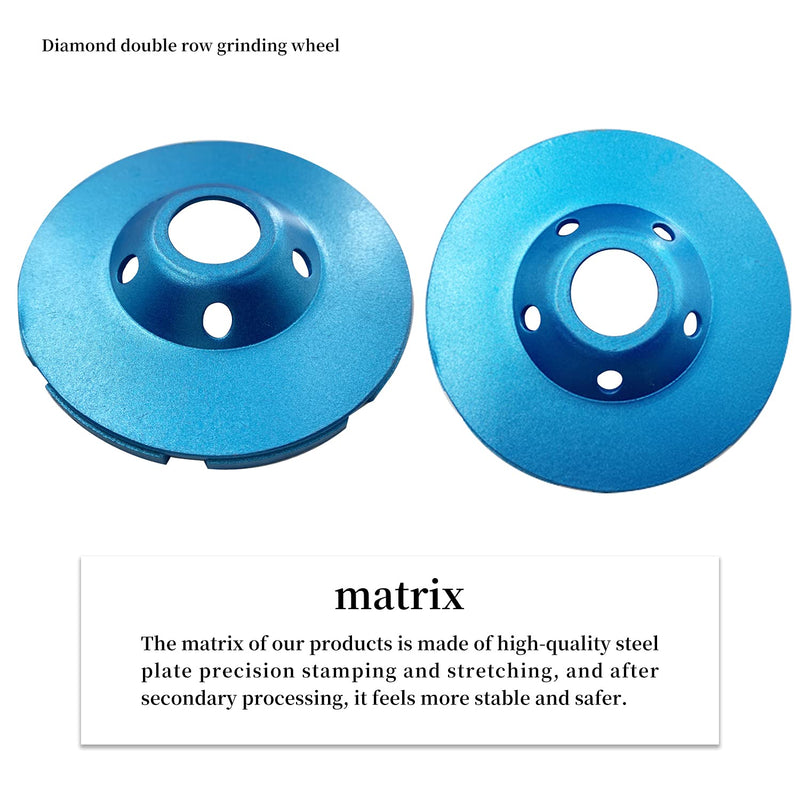 [Australia - AusPower] - HISPED 100mm(4") Double Row Diamond Grinding Wheel Concrete Grinding Wheel for Grinding Concrete and Stone Blue 4" 