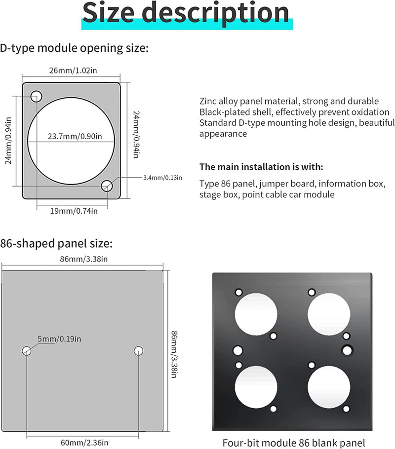 [Australia - AusPower] - SHANFEILU D Type Panel Mount Adapter Coupler USB Type C 3.1 Female to Female Panel Fixed Pass Through Module Extension Converter Data Transmission for Audio Video Network Equipment 