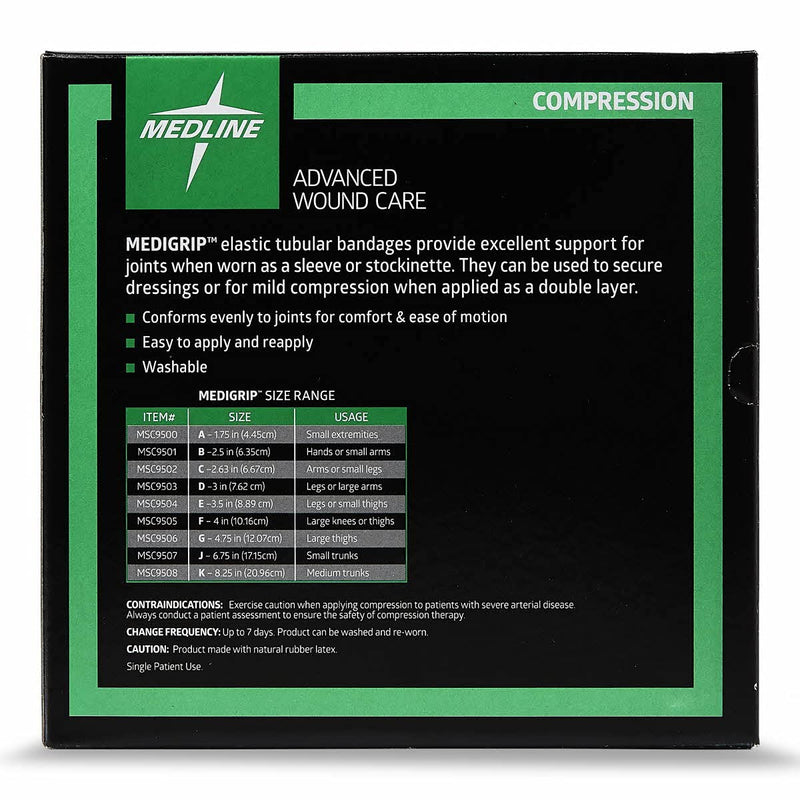 [Australia - AusPower] - Medline Medigrip Elastic Tubular Bandages, Size D, For Large Arms Or Legs legs or large arms 