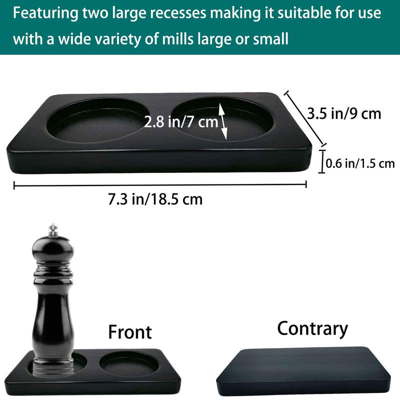 [Australia - AusPower] - Salt and Pepper Mill Tray, Pepper Salt Mill Tray, Wood Tray Black 
