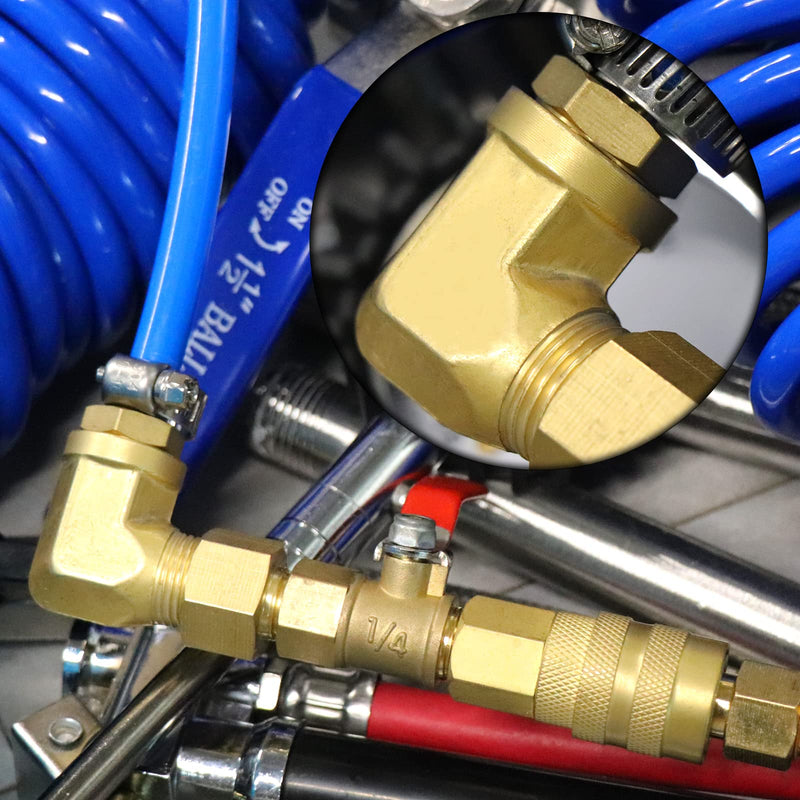 [Australia - AusPower] - GASHER 2pcs 90 Degree Barstock Street Elbow, 1/2 Inch NPT Male Pipe to 1/2 Inch NPT Female Brass Pipe Fitting 1/2" MNPT - 1/2" FNPT 2 