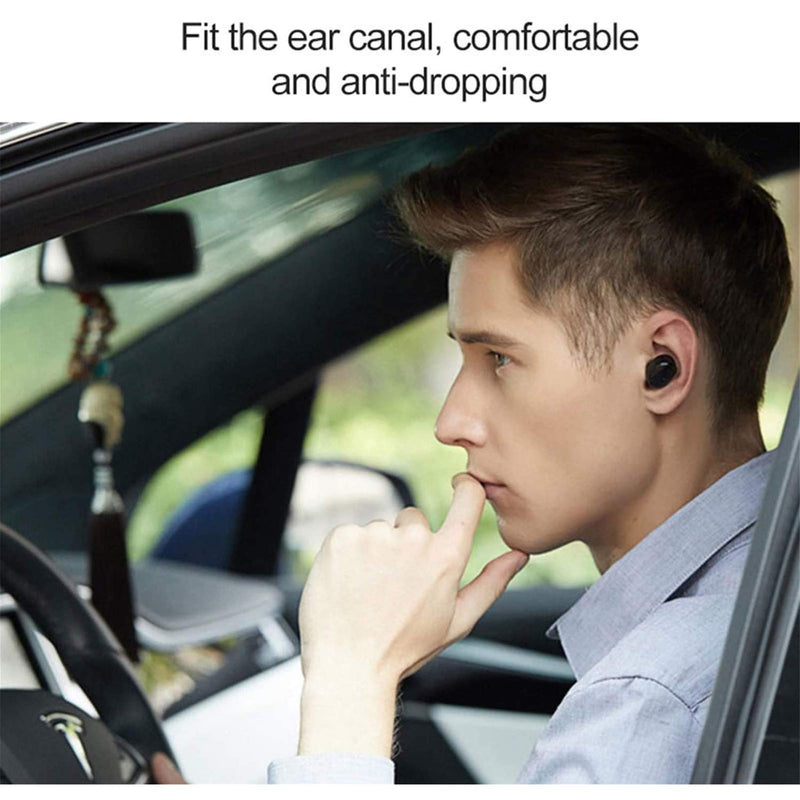 [Australia - AusPower] - Mini Bluetooth Earbud,IULONEE Wireless Sport Earphone Portable Earpiece V5.0 Small Invisible Headphone IPX5 Waterproof HiFi 3D Stereo Car Bluetooth Headset with Microphone for Cell Phone(1PC, Black) 